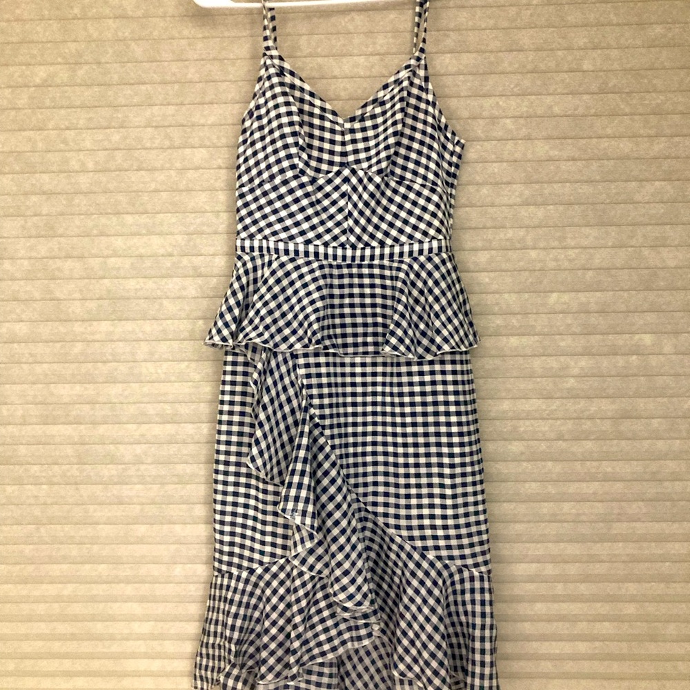 J. Crew Gingham Silk sundress. Size 0 never worn
